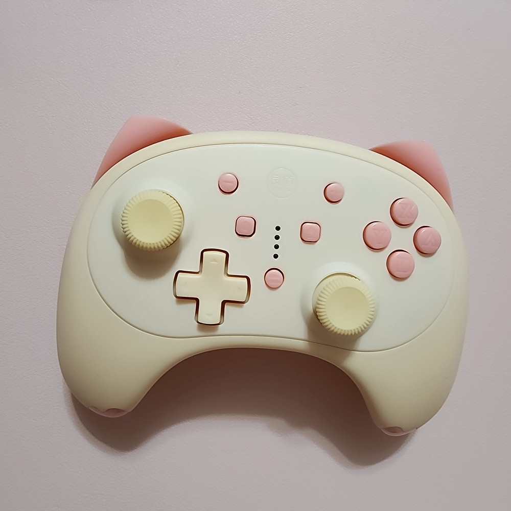 Cute Cat Ears Nintendo Switch Pro Controller ine pink peach apricot wireless